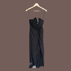 Katie May Evening Dress | Black Drape Gown | Size S/M | Vintage